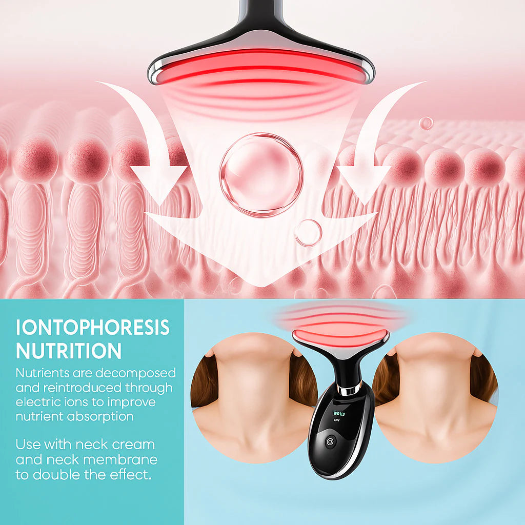 Neck Face Lifting Massager - LED Anti-Wrinkle Device for Double Chin & Skin Tightening