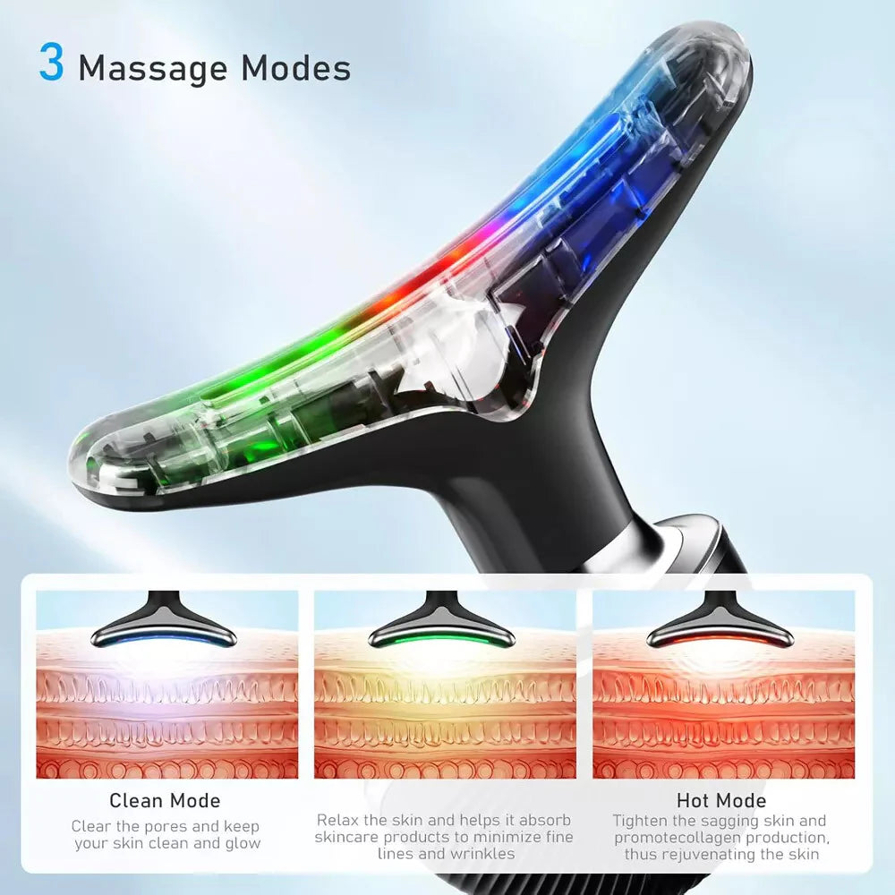 Neck Face Lifting Massager - LED Anti-Wrinkle Device for Double Chin & Skin Tightening