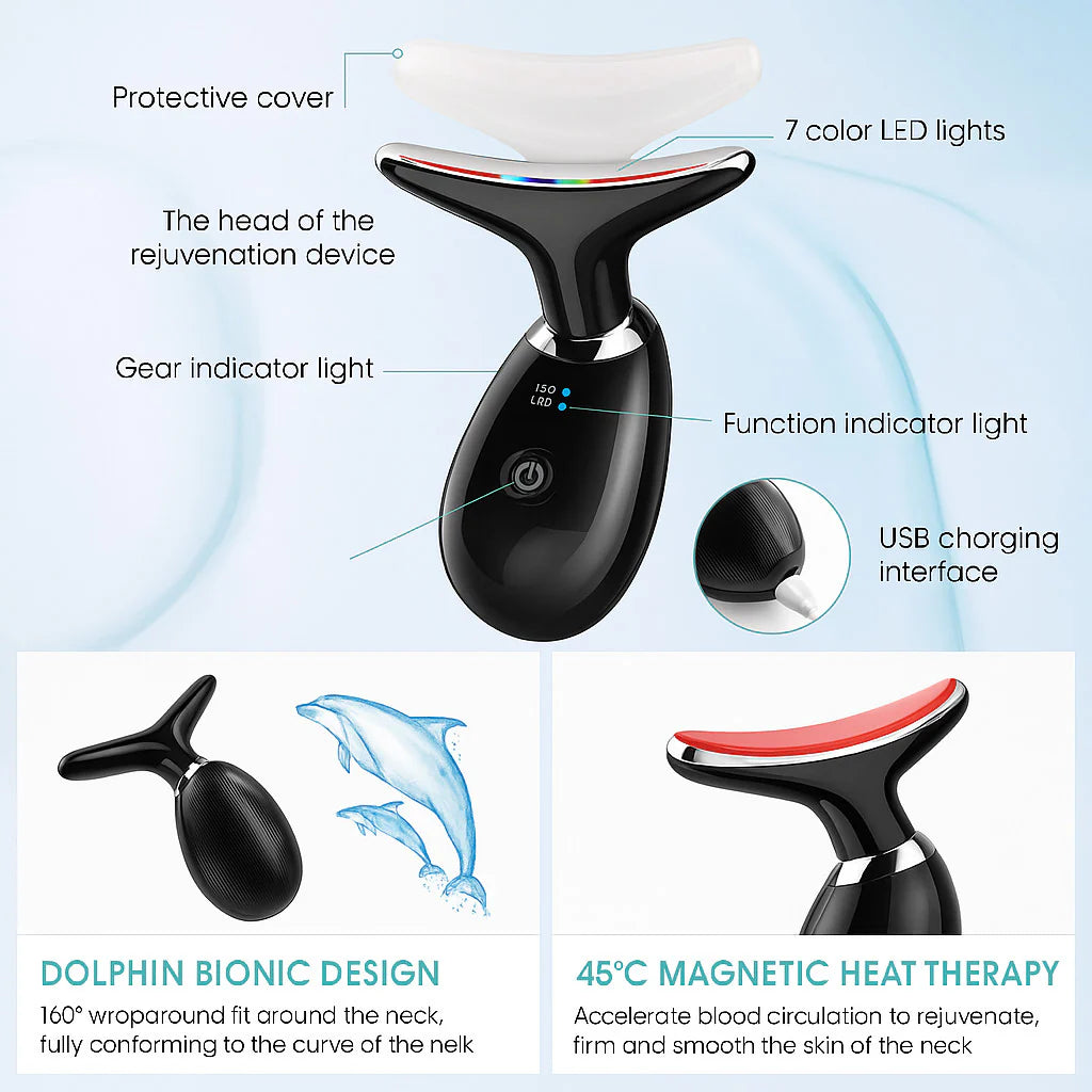 Neck Face Lifting Massager - LED Anti-Wrinkle Device for Double Chin & Skin Tightening