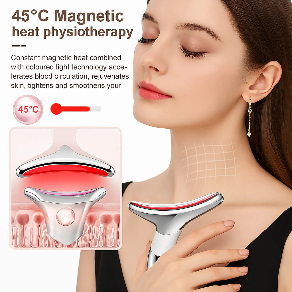 Neck Face Lifting Massager - LED Anti-Wrinkle Device for Double Chin & Skin Tightening